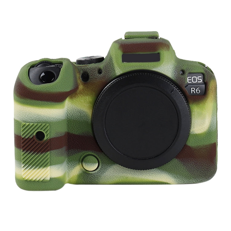 For Canon EOS R6 Mark II Litchi Texture Soft Silicone Protective Case(Camouflage) by bashfashion