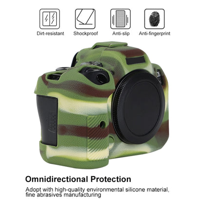 For Canon EOS R6 Mark II Litchi Texture Soft Silicone Protective Case(Camouflage) by bashfashion