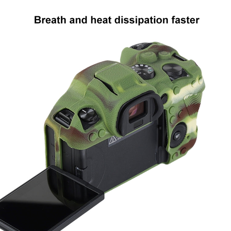 For Canon EOS R6 Mark II Litchi Texture Soft Silicone Protective Case(Camouflage) by bashfashion