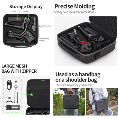 For DJI RS 4 Sunnylife Storage Case Box Suitcase(Black) by Sunnylife