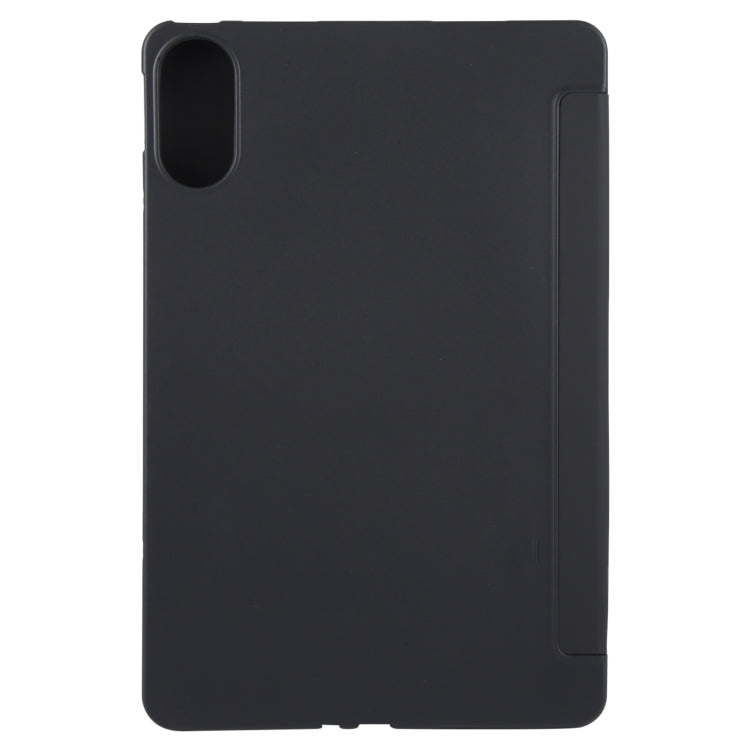 For Huawei Matepad Air 12 Tri-fold Silicone Leather Tablet Case(Black) by bashfashion