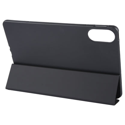 For Huawei Matepad Air 12 Tri-fold Silicone Leather Tablet Case(Black) by bashfashion
