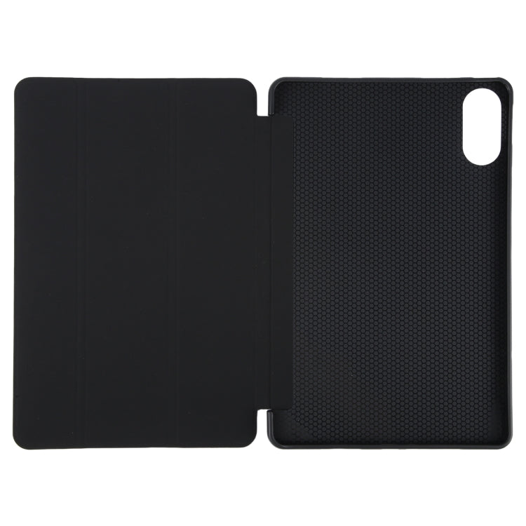 For Huawei Matepad Air 12 Tri-fold Silicone Leather Tablet Case(Black) by bashfashion