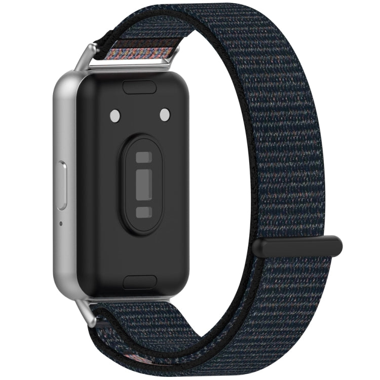 For Samsung Galaxy Fit 3 Nylon Loop Hook and Loop Fastener Watch Band(Official Black) by bashfashion