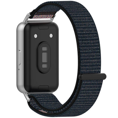 For Samsung Galaxy Fit 3 Nylon Loop Hook and Loop Fastener Watch Band(Official Black) by bashfashion