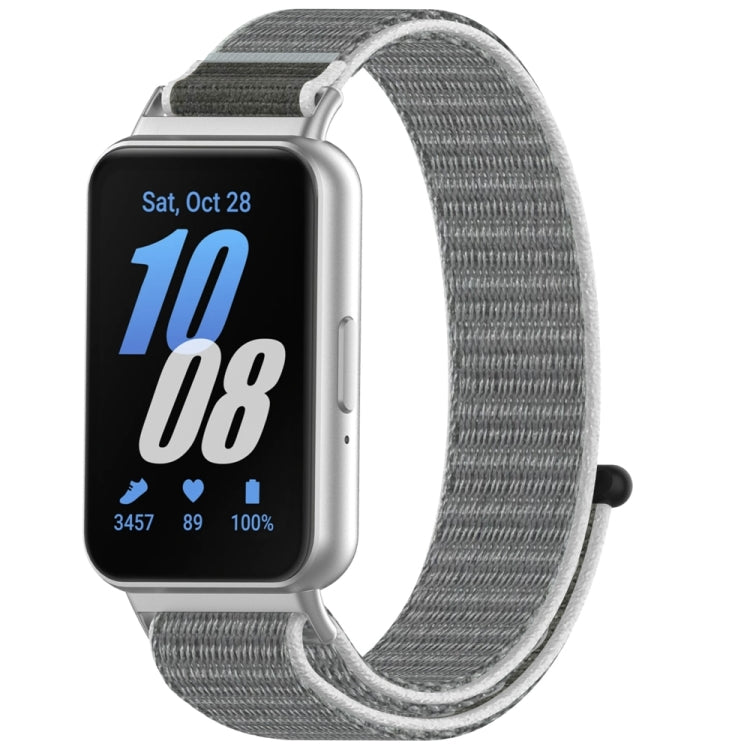 For Samsung Galaxy Fit 3 Nylon Loop Hook and Loop Fastener Watch Band(Seashell) by bashfashion