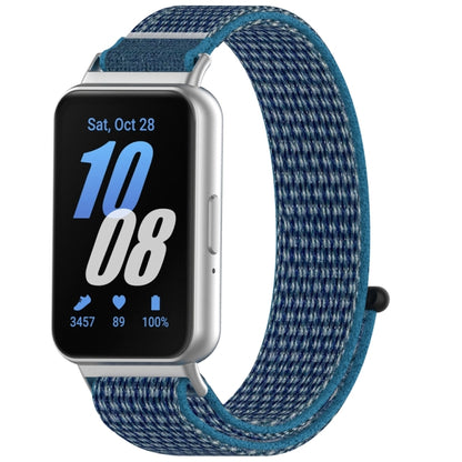 For Samsung Galaxy Fit 3 Nylon Loop Hook and Loop Fastener Watch Band(Ocean Blue) by bashfashion