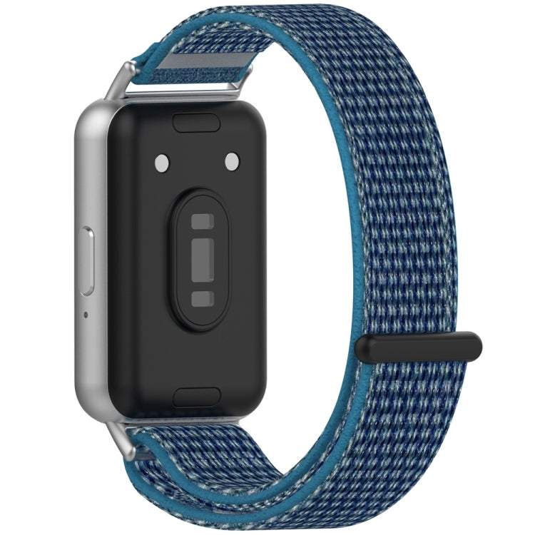 For Samsung Galaxy Fit 3 Nylon Loop Hook and Loop Fastener Watch Band(Ocean Blue) by bashfashion
