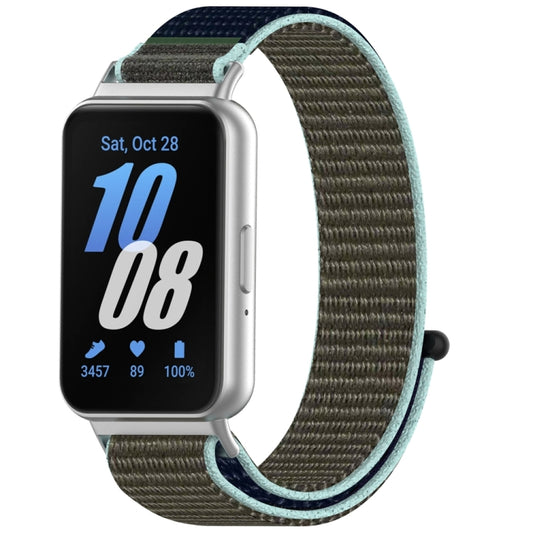 For Samsung Galaxy Fit 3 Nylon Loop Hook and Loop Fastener Watch Band(Grey Blue) by bashfashion