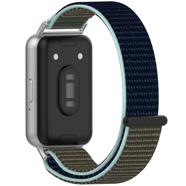 For Samsung Galaxy Fit 3 Nylon Loop Hook and Loop Fastener Watch Band(Grey Blue) by bashfashion
