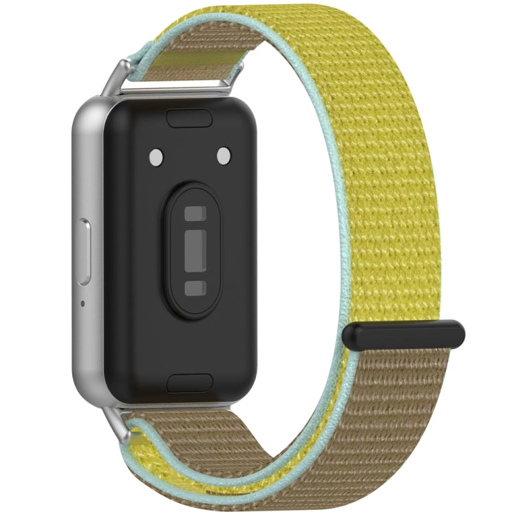 For Samsung Galaxy Fit 3 Nylon Loop Hook and Loop Fastener Watch Band(Camel) by bashfashion
