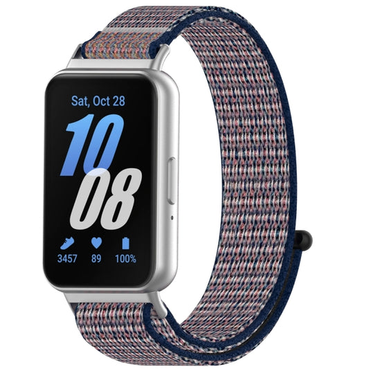 For Samsung Galaxy Fit 3 Nylon Loop Hook and Loop Fastener Watch Band(Midnight Blue) by bashfashion