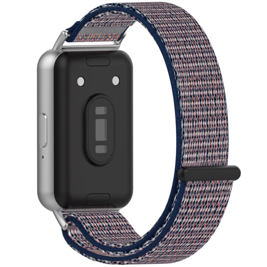For Samsung Galaxy Fit 3 Nylon Loop Hook and Loop Fastener Watch Band(Midnight Blue) by bashfashion