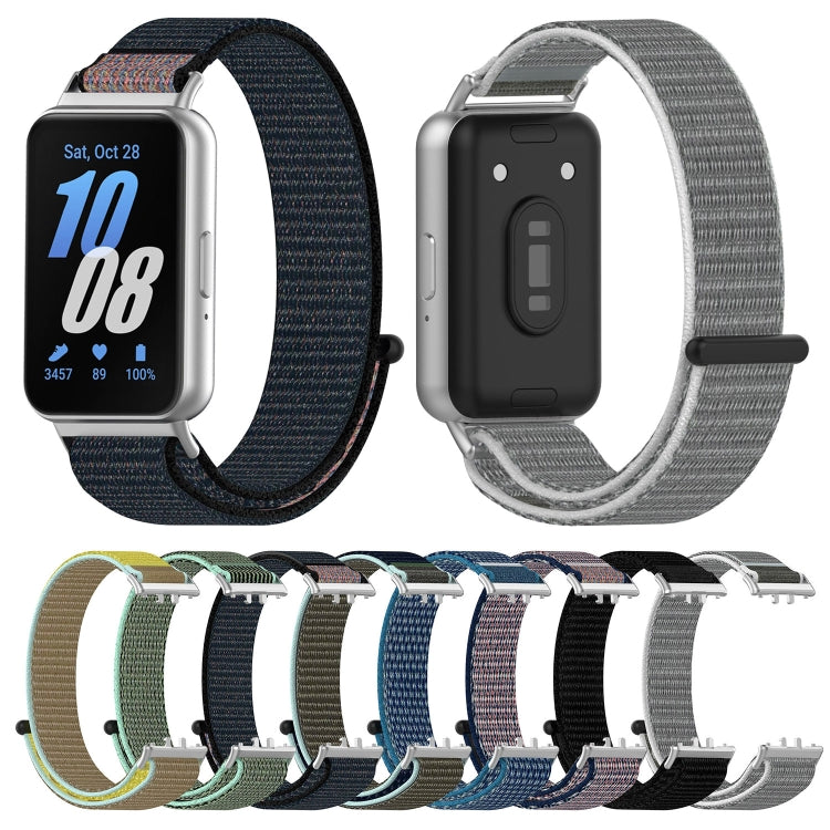 For Samsung Galaxy Fit 3 Nylon Loop Hook and Loop Fastener Watch Band(Seashell) by bashfashion