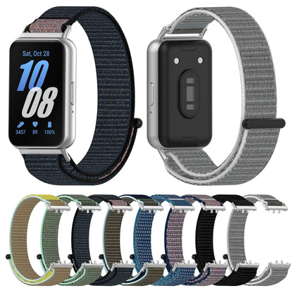 For Samsung Galaxy Fit 3 Nylon Loop Hook and Loop Fastener Watch Band(Seashell) by bashfashion