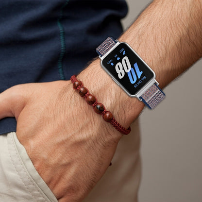 For Samsung Galaxy Fit 3 Nylon Loop Hook and Loop Fastener Watch Band(Seashell) by bashfashion