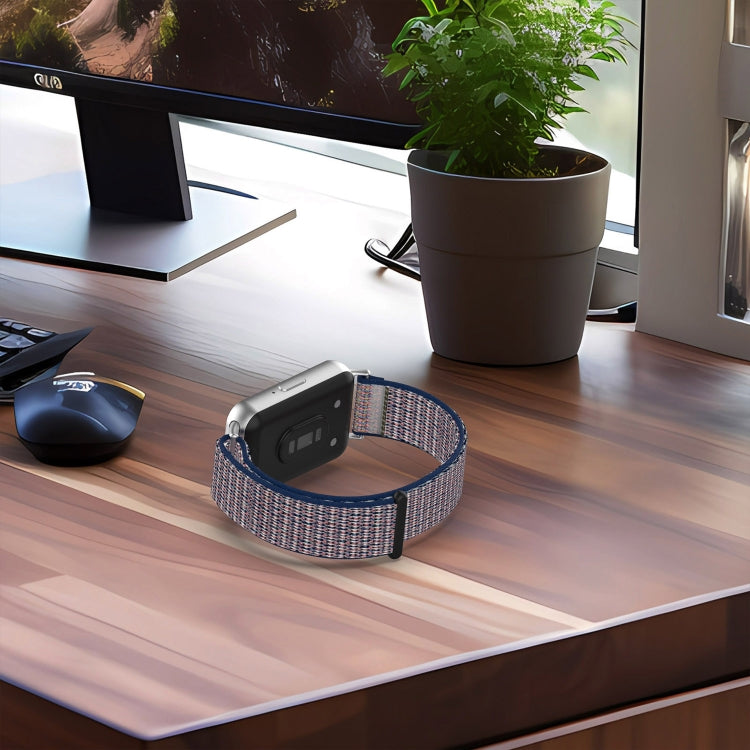 For Samsung Galaxy Fit 3 Nylon Loop Hook and Loop Fastener Watch Band(Grey Blue) by bashfashion