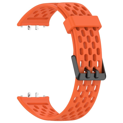 For Samsung Galaxy Fit 3 Hole Style Dual Buckle Silicone Watch Band(Orange) by bashfashion