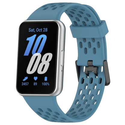 For Samsung Galaxy Fit 3 Hole Style Dual Buckle Silicone Watch Band(Blue) by bashfashion