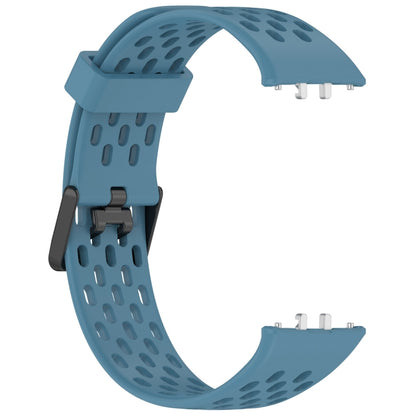 For Samsung Galaxy Fit 3 Hole Style Dual Buckle Silicone Watch Band(Blue) by bashfashion