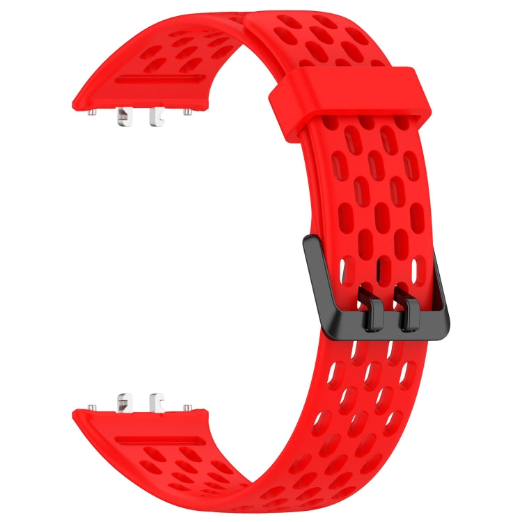 For Samsung Galaxy Fit 3 Hole Style Dual Buckle Silicone Watch Band(Red) by bashfashion