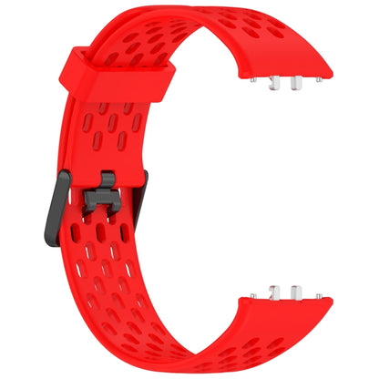 For Samsung Galaxy Fit 3 Hole Style Dual Buckle Silicone Watch Band(Red) by bashfashion