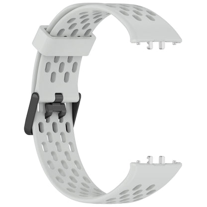 For Samsung Galaxy Fit 3 Hole Style Dual Buckle Silicone Watch Band(Light Grey) by bashfashion