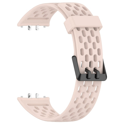 For Samsung Galaxy Fit 3 Hole Style Dual Buckle Silicone Watch Band(Light Pink) by bashfashion