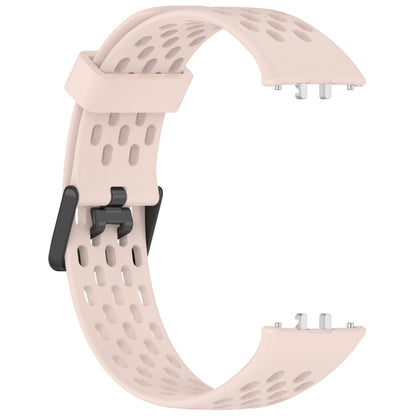 For Samsung Galaxy Fit 3 Hole Style Dual Buckle Silicone Watch Band(Light Pink) by bashfashion