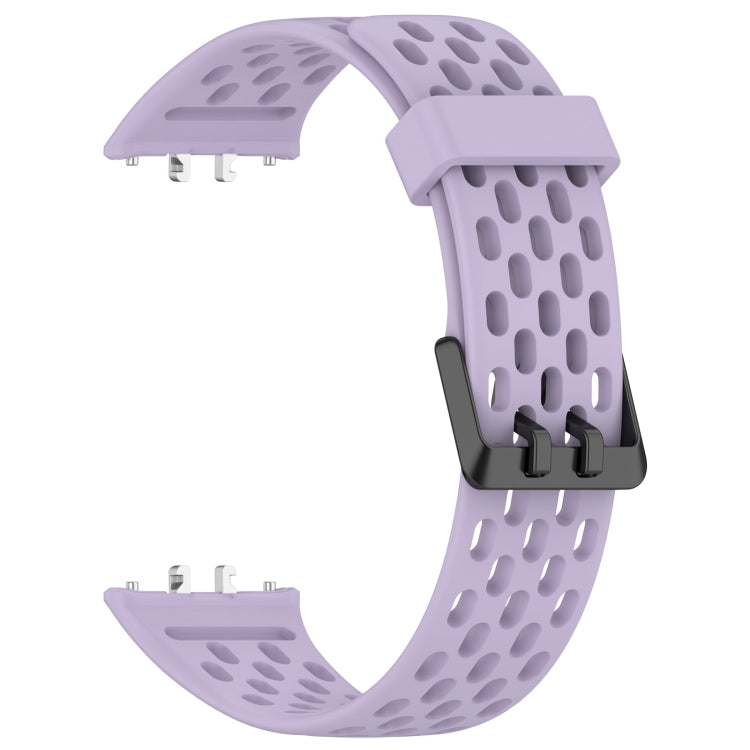 For Samsung Galaxy Fit 3 Hole Style Dual Buckle Silicone Watch Band(Purple) by bashfashion