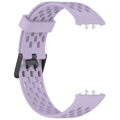 For Samsung Galaxy Fit 3 Hole Style Dual Buckle Silicone Watch Band(Purple) by bashfashion
