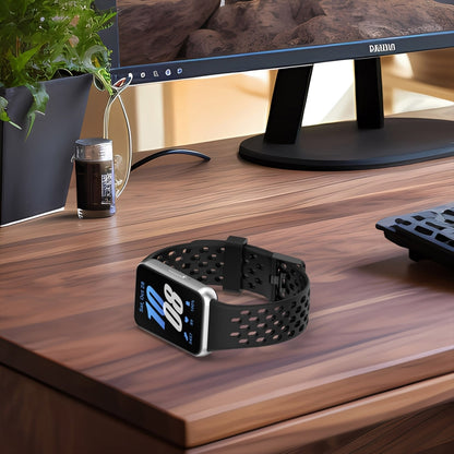 For Samsung Galaxy Fit 3 Hole Style Dual Buckle Silicone Watch Band(Starlight) by bashfashion