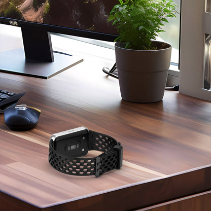 For Samsung Galaxy Fit 3 Hole Style Dual Buckle Silicone Watch Band(Black) by bashfashion