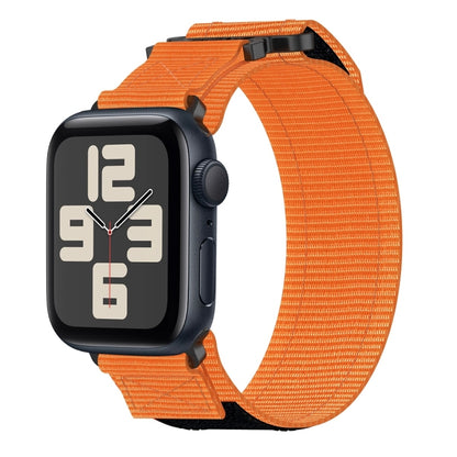 For Apple Watch SE 2023 44mm Nylon Hook And Loop Fastener Watch Band(Orange) by bashfashion