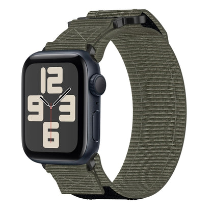 For Apple Watch SE 2023 44mm Nylon Hook And Loop Fastener Watch Band(Grey) by bashfashion