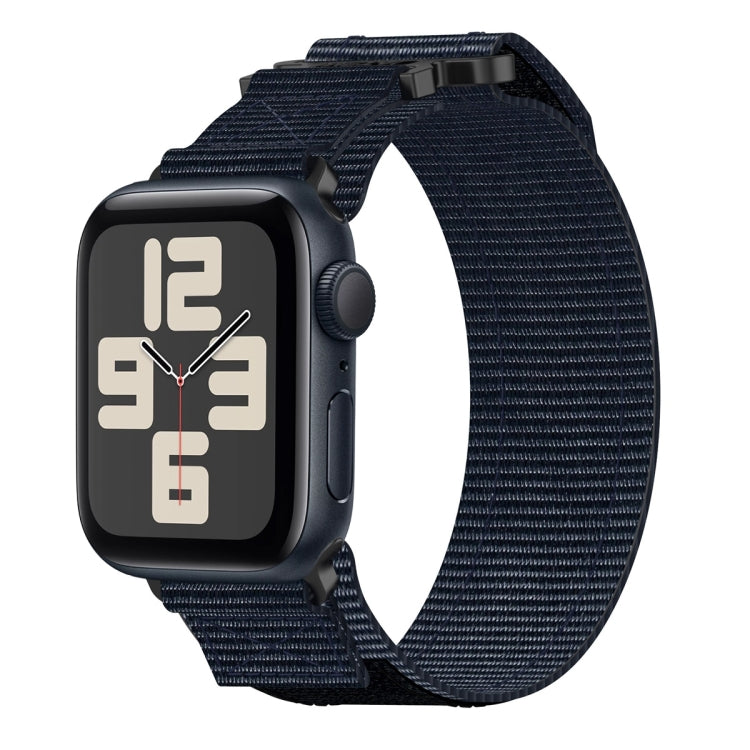 For Apple Watch SE 2023 44mm Nylon Hook And Loop Fastener Watch Band(Blue) by bashfashion