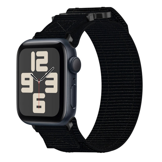 For Apple Watch SE 2023 40mm Nylon Hook And Loop Fastener Watch Band(Black) by bashfashion