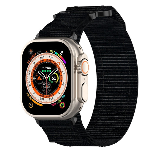 For Apple Watch Ultra 2 49mm Nylon Hook And Loop Fastener Watch Band(Black) by bashfashion
