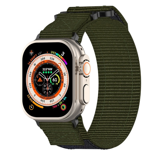 For Apple Watch Ultra 2 49mm Nylon Hook And Loop Fastener Watch Band(Army Green) by bashfashion