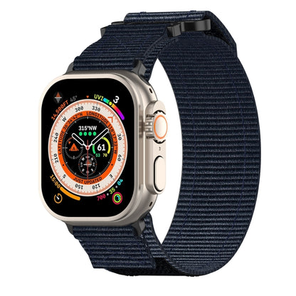For Apple Watch Ultra 2 49mm Nylon Hook And Loop Fastener Watch Band(Blue) by bashfashion