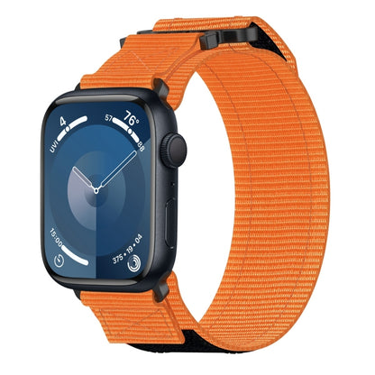 For Apple Watch Series 9 45mm Nylon Hook And Loop Fastener Watch Band(Orange) by bashfashion