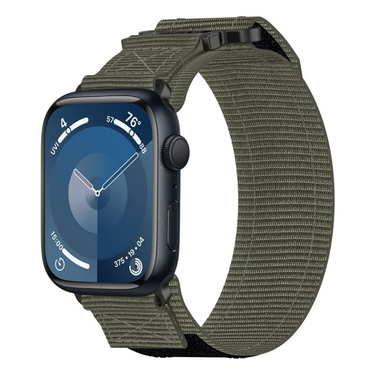 For Apple Watch Series 9 45mm Nylon Hook And Loop Fastener Watch Band(Grey) by bashfashion