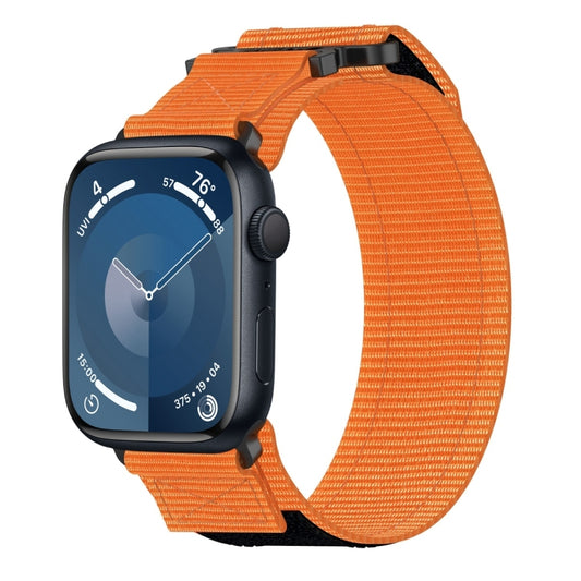 For Apple Watch Series 9 41mm Nylon Hook And Loop Fastener Watch Band(Orange) by bashfashion
