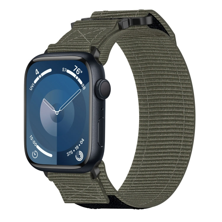 For Apple Watch Series 9 41mm Nylon Hook And Loop Fastener Watch Band(Grey) by bashfashion