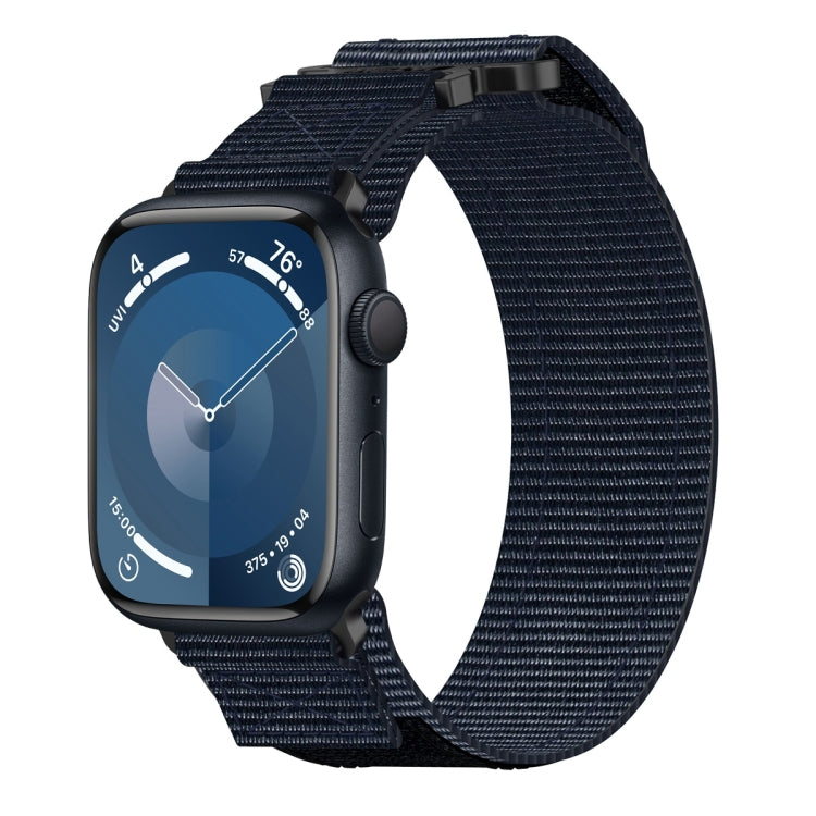 For Apple Watch Series 9 41mm Nylon Hook And Loop Fastener Watch Band(Blue) by bashfashion