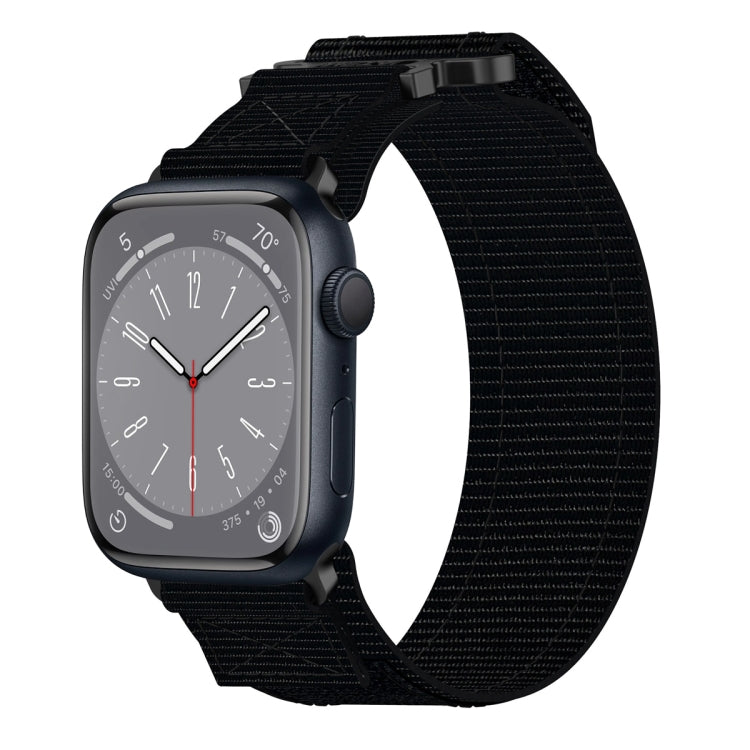 For Apple Watch Series 8 41mm Nylon Hook And Loop Fastener Watch Band(Black) by bashfashion