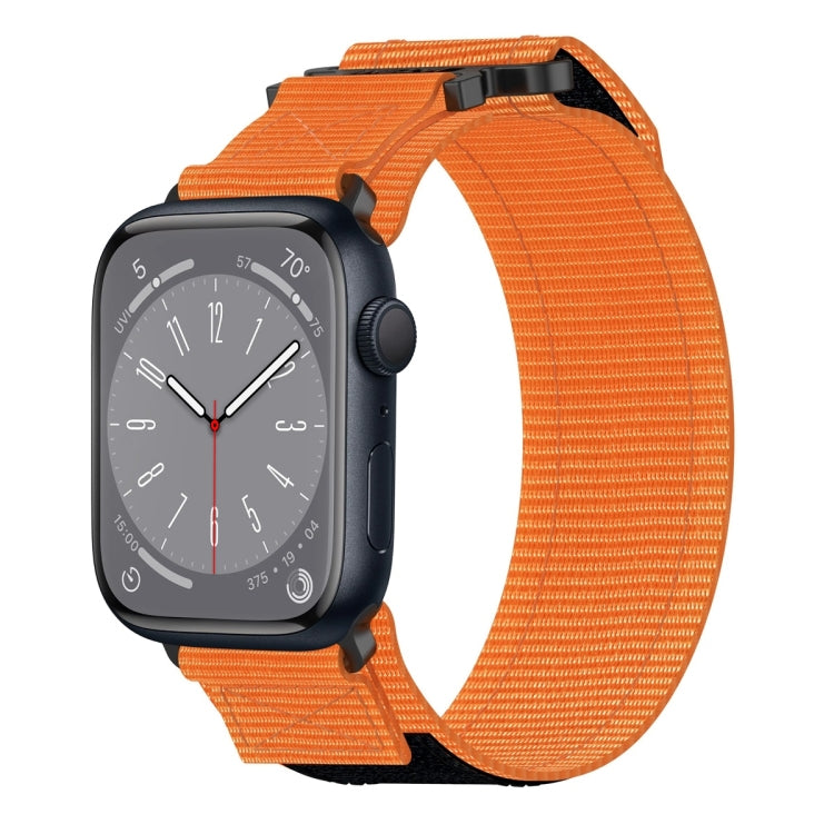 For Apple Watch Series 8 45mm Nylon Hook And Loop Fastener Watch Band(Orange) by bashfashion