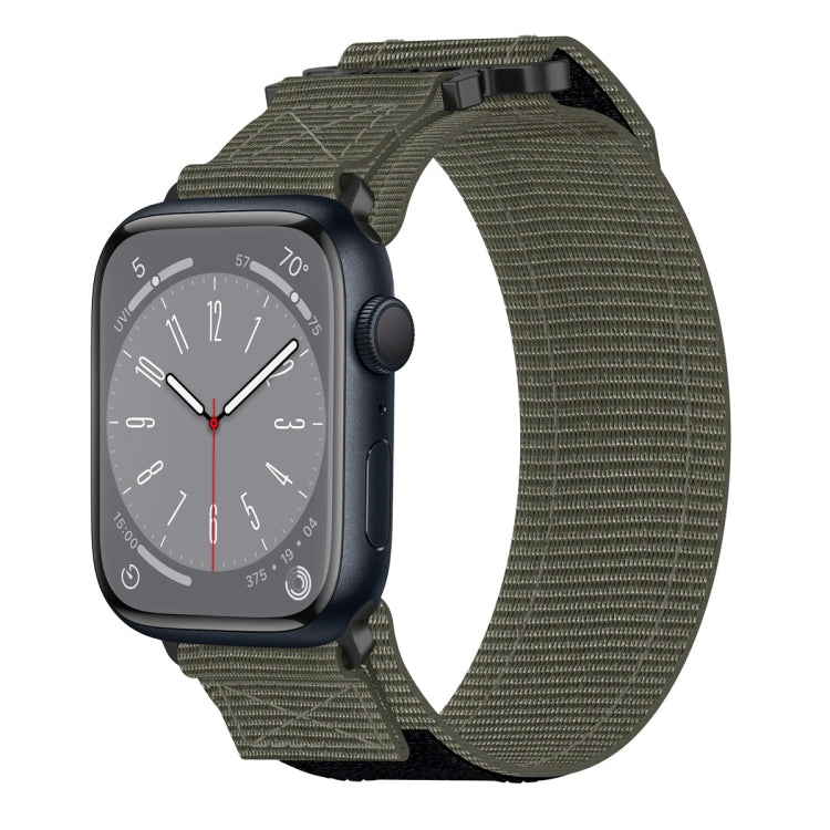 For Apple Watch Series 8 45mm Nylon Hook And Loop Fastener Watch Band(Grey) by bashfashion