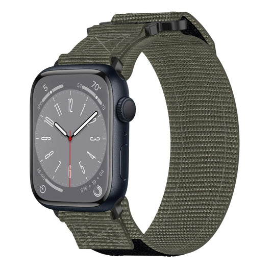 For Apple Watch Series 8 45mm Nylon Hook And Loop Fastener Watch Band(Grey) by bashfashion
