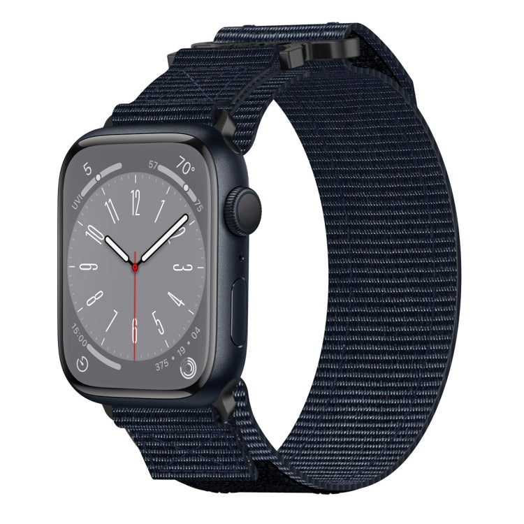 For Apple Watch Series 8 45mm Nylon Hook And Loop Fastener Watch Band(Blue) by bashfashion